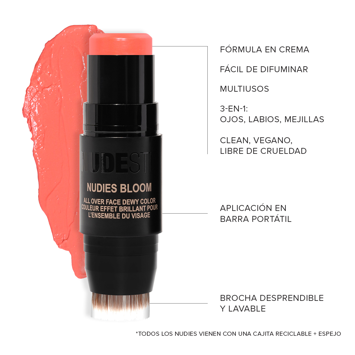 NUDIES BLOOM  (RUBOR, SOMBRA Y LABIAL)